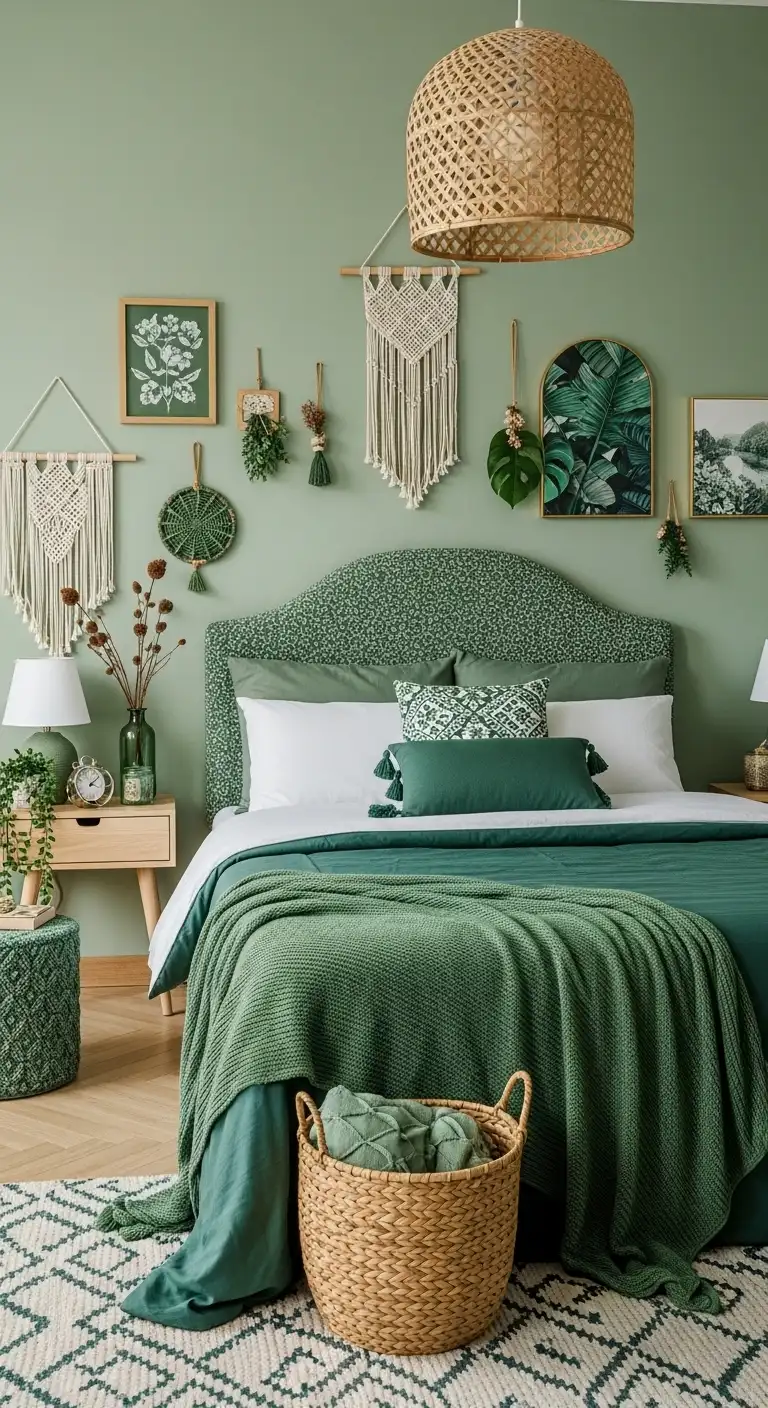 17 Green Boho Bedroom Ideas for a Refreshing Retreat 19 Personalize Your Green Boho Bedroom with Meaningful Decor