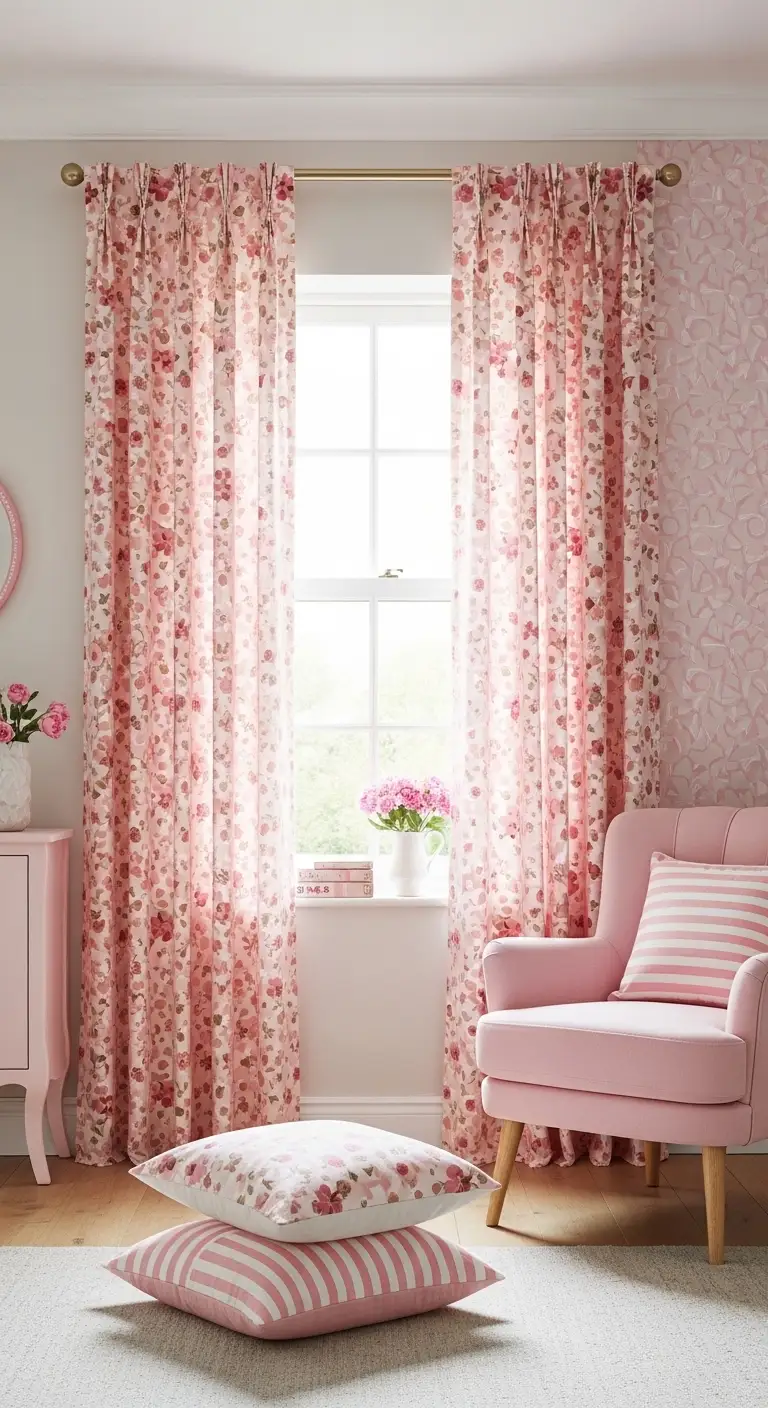 17 Dreamy Pastel Pink Living Room Ideas for a Soft Aesthetic 17 Play With Pink Patterns