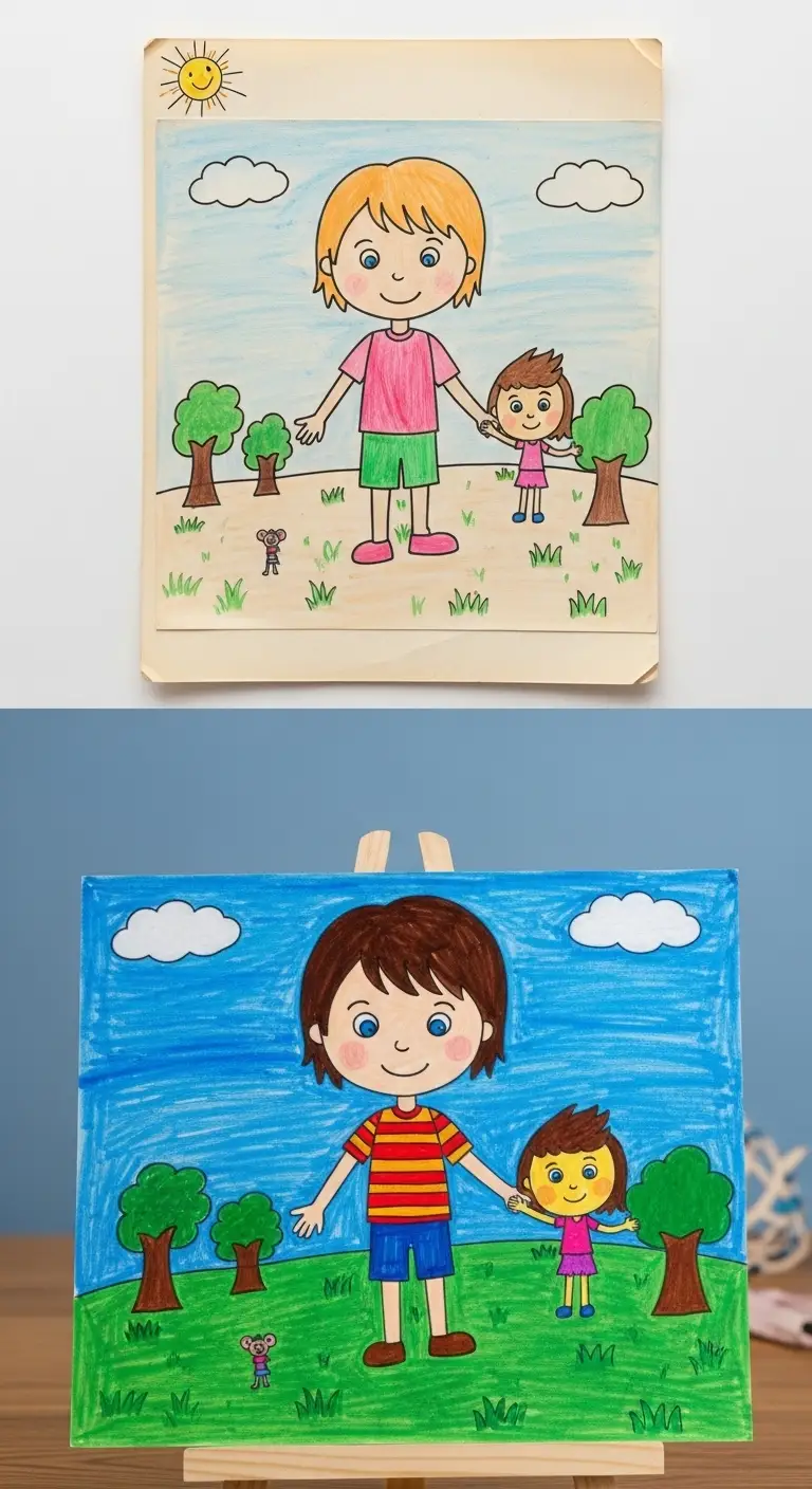 13 Nostalgic DIY Projects to Add Vintage Charm 14 Recreating Childhood Artwork