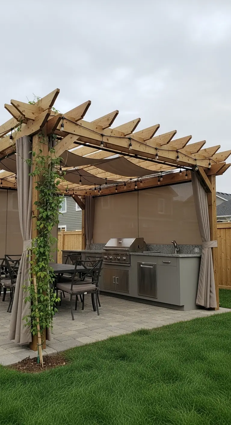Shade with DIY Pergola