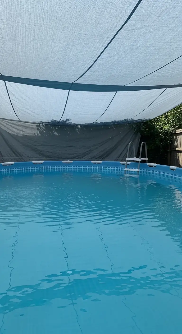 15 Creative Shade Ideas for Inflatable Pools to Stay Cool 14 Tarpaulin Covers as Budget-Friendly Shade Ideas for Inflatable Pools