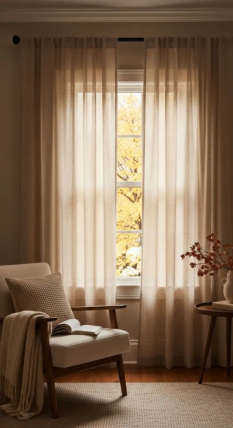 13 Ways to Create a Cozy Fall Sanctuary at Home 15 Use Curtains to Soften Your Cozy Fall Sanctuary