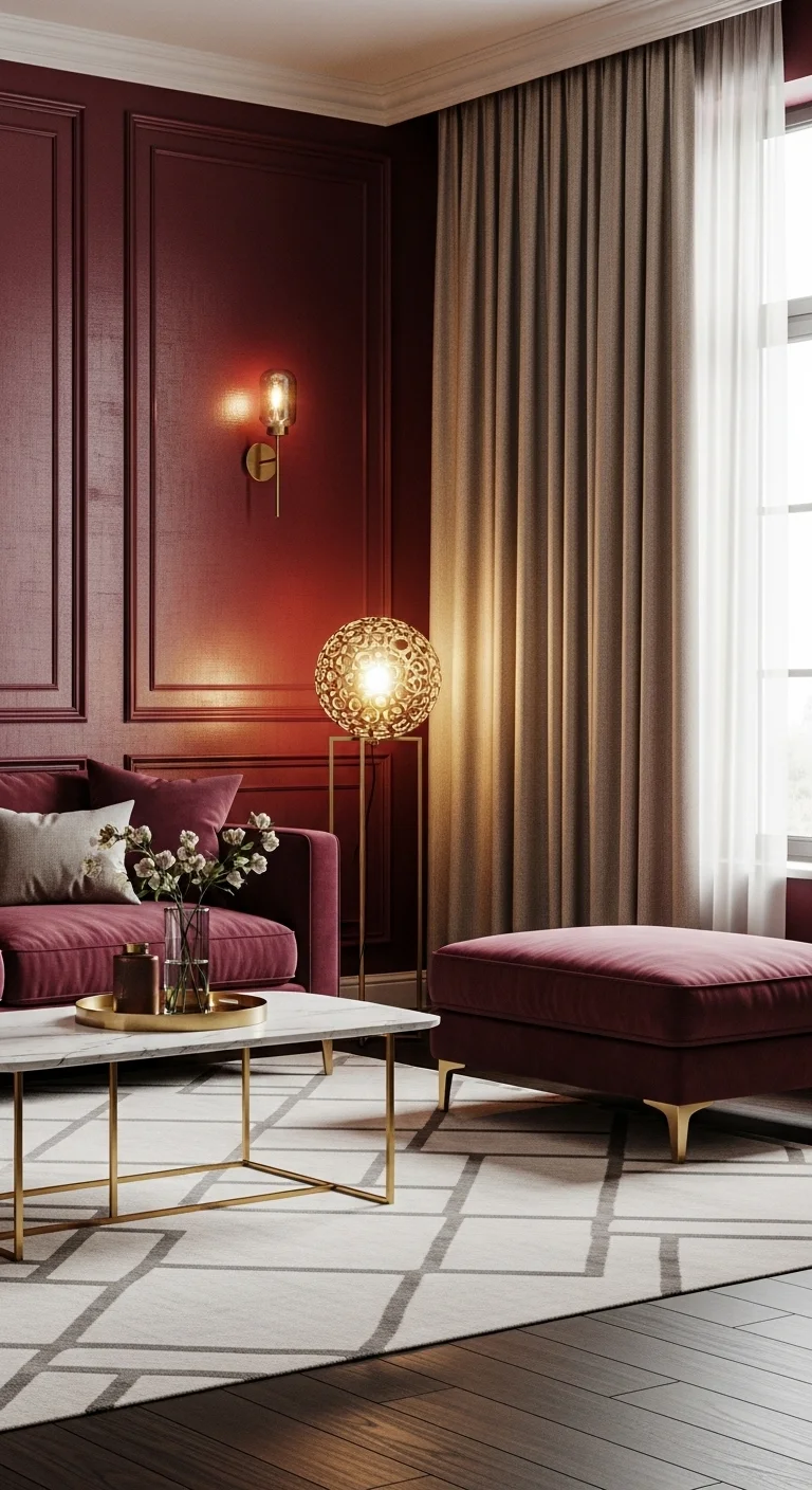 11 Elegant Burgundy Living Room Inspirations for a Rich Aesthetic 2 burgundy living room ideas