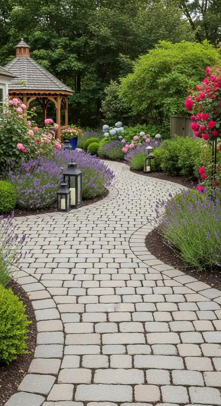 11 Stylish Backyard Walkway Ideas to Elevate Your Garden 10 Cobblestone Classic