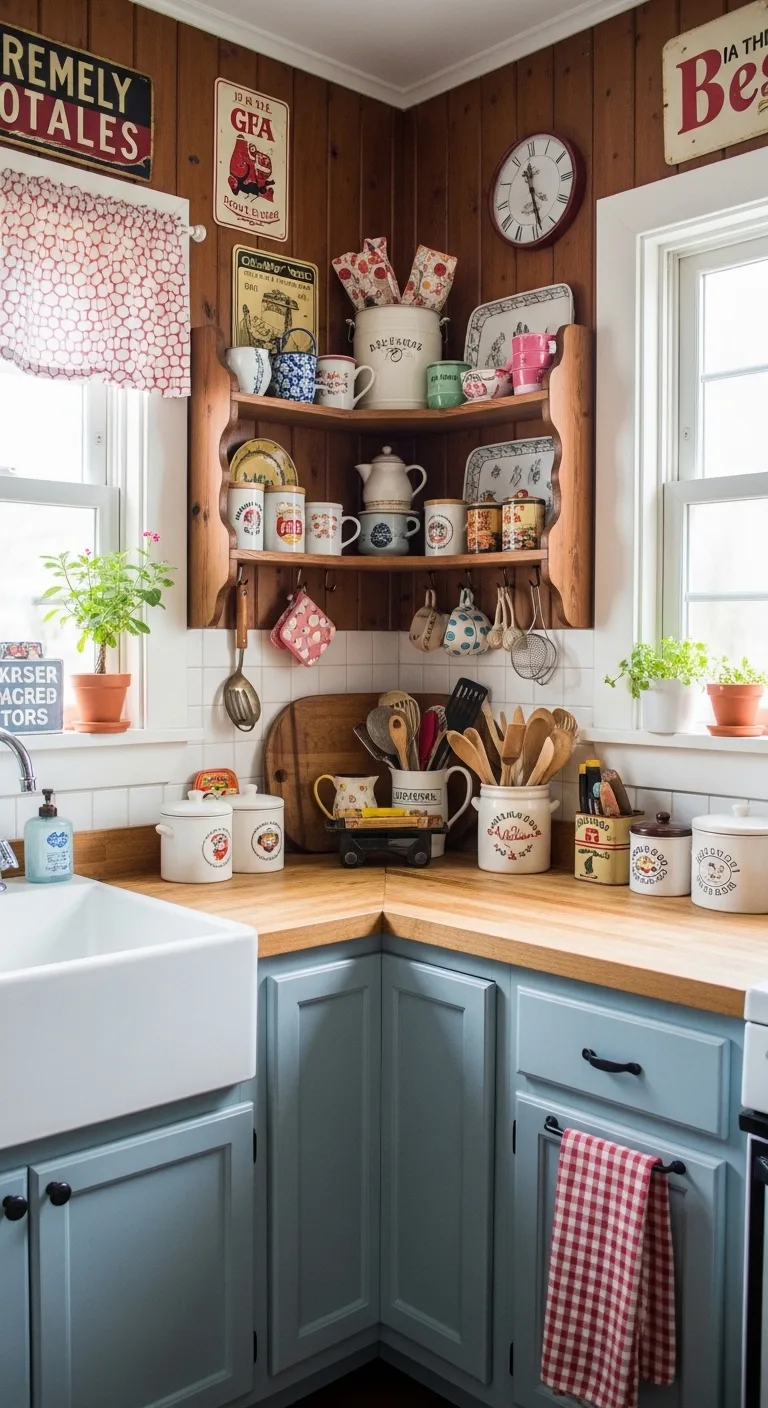 15 Fun and Quirky Kitschy Kitchen Ideas 16 Incorporate Funky Vintage Finds for Authentic Charm