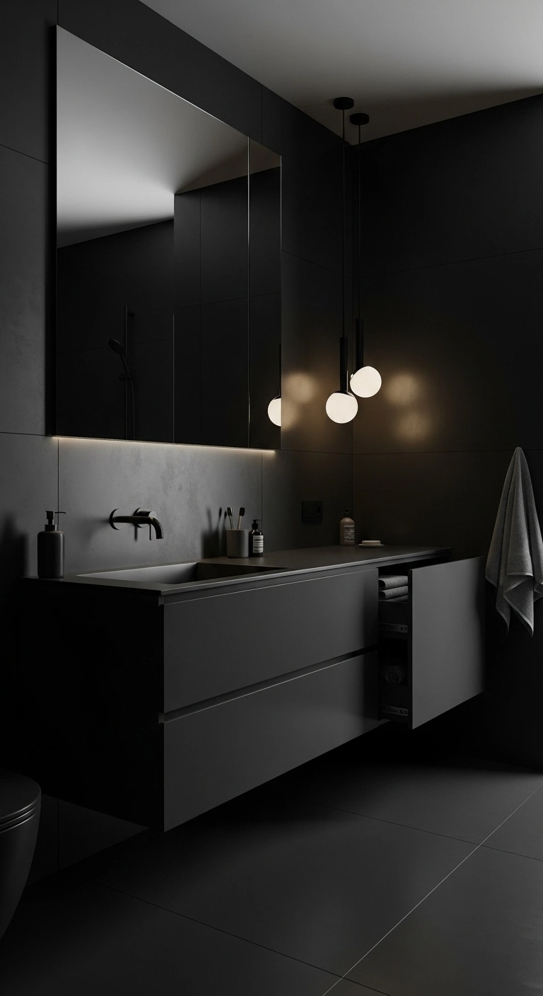 15 Bold Dark Bathroom Ideas for a Dramatic Effect 17 Minimalist Dark Bathroom Design