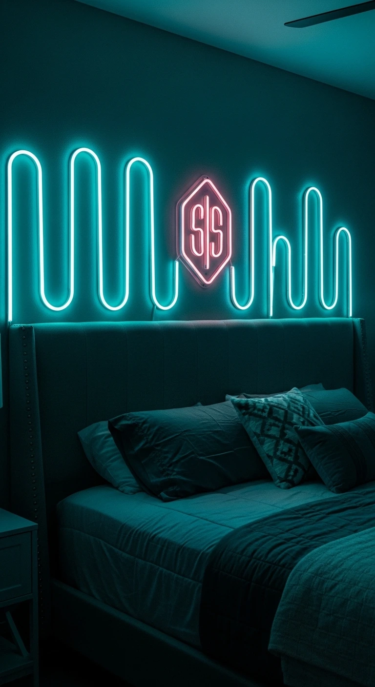 15 Trendy Neon Bedroom Ideas for a Bold Look 12 Neon Headboards for a Central Focal Point