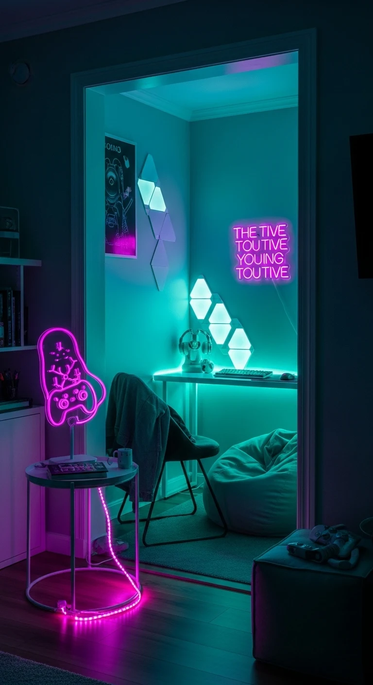 15 Trendy Neon Bedroom Ideas for a Bold Look 17 Neon Nooks for Reading or Gaming Corners