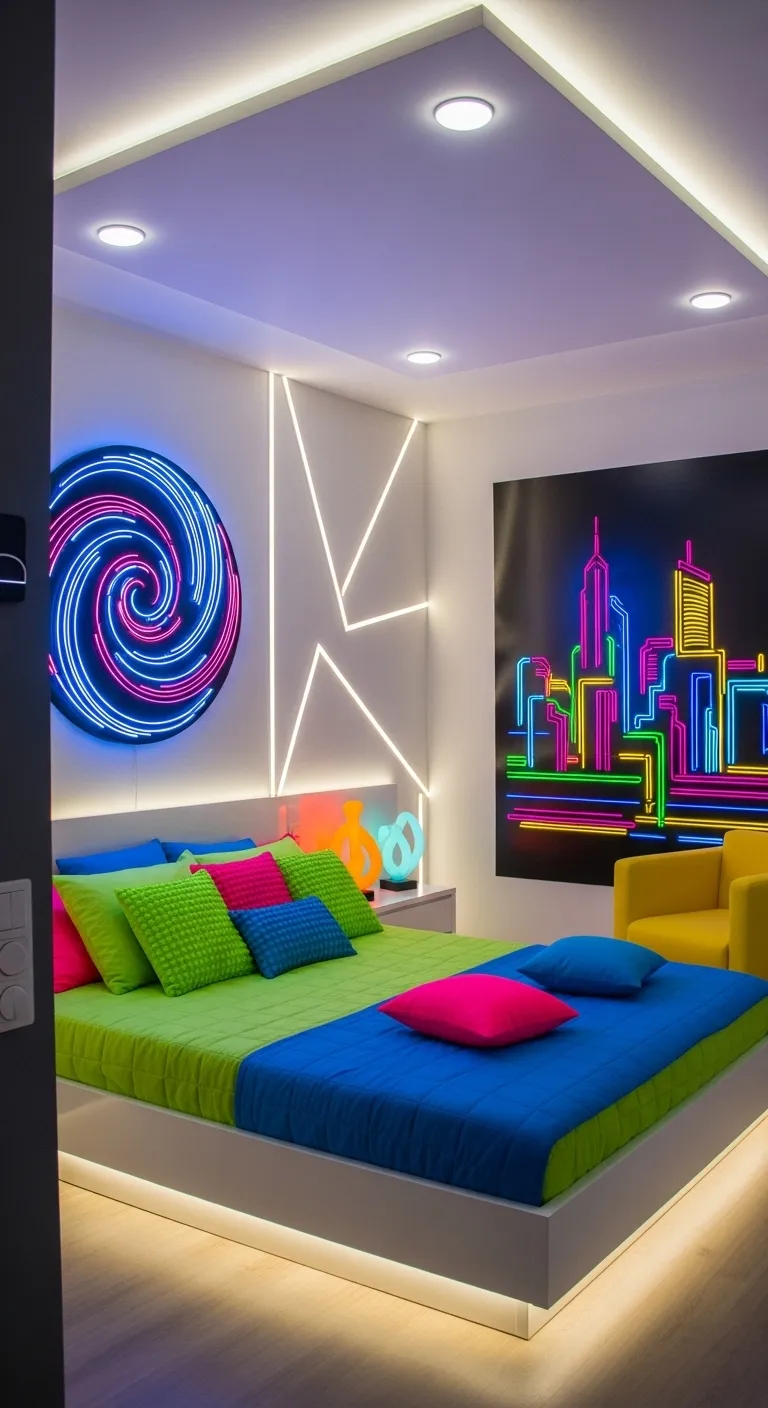 15 Trendy Neon Bedroom Ideas for a Bold Look 2 Trendy Neon Bedroom Ideas