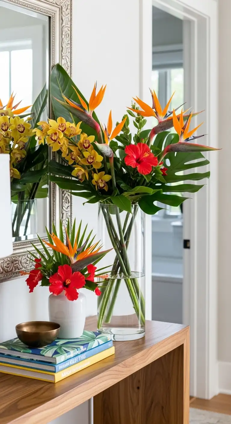 13 Trendy Tropical Chic Decor Ideas 16 Bring the Outdoors In with Fresh Flowers