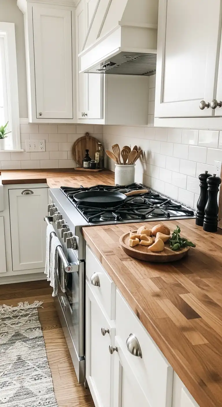 13 Farmhouse Kitchen Ideas for a Cozy and Rustic Feel 12 Butcher Block Countertops for a Farmhouse Kitchen