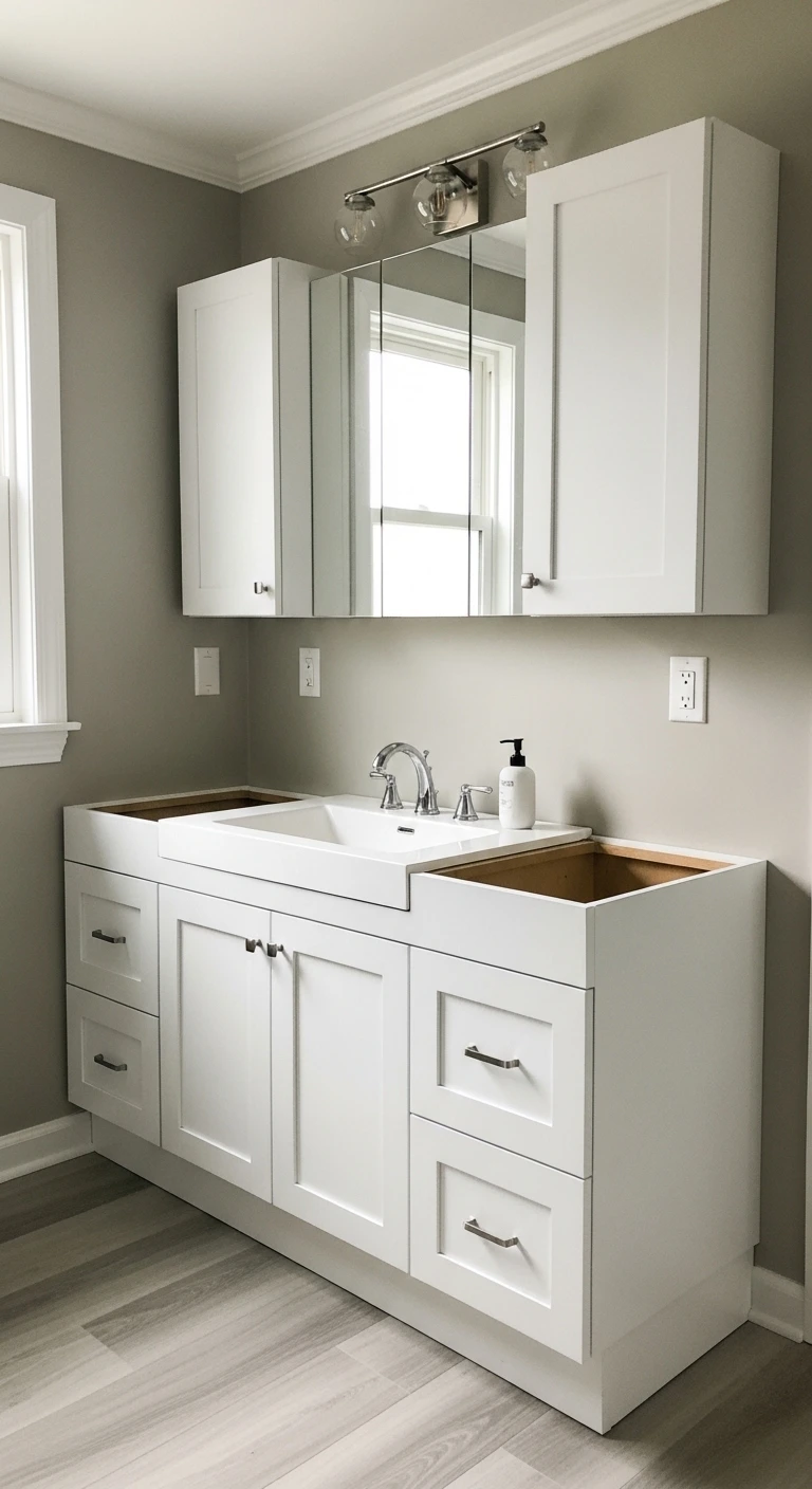 15 Genius IKEA Bathroom Vanity Hacks for a Budget Makeover 12 Create a Built-In Look