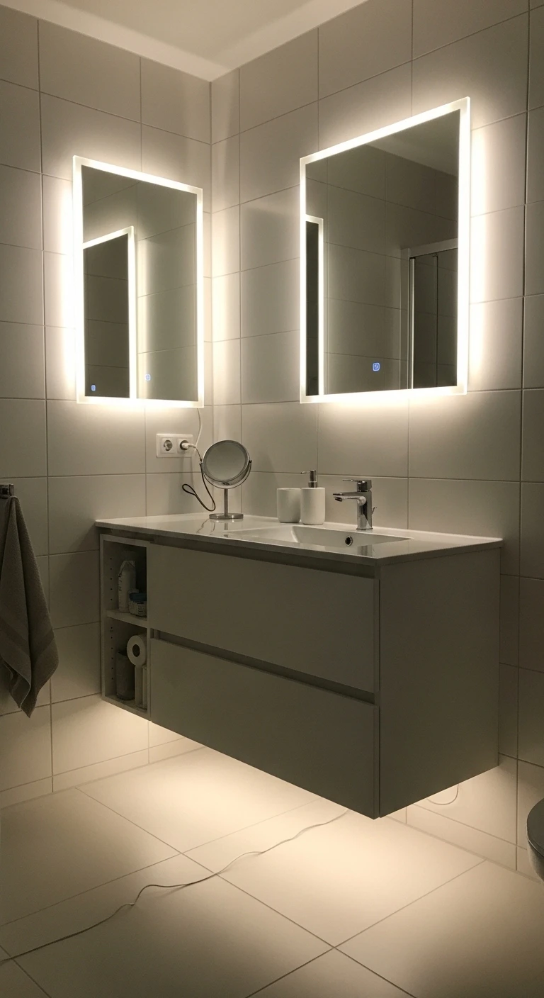 15 Genius IKEA Bathroom Vanity Hacks for a Budget Makeover 10 Install LED Lighting Accents