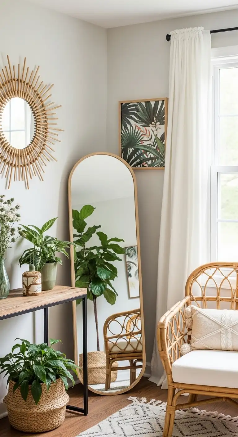 13 Trendy Tropical Chic Decor Ideas 13 Integrate Mirrors for a Spacious Feel