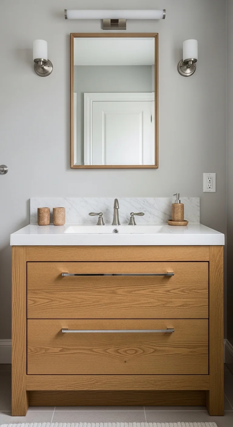 15 Genius IKEA Bathroom Vanity Hacks for a Budget Makeover 18 Mix Materials for a Designer Look