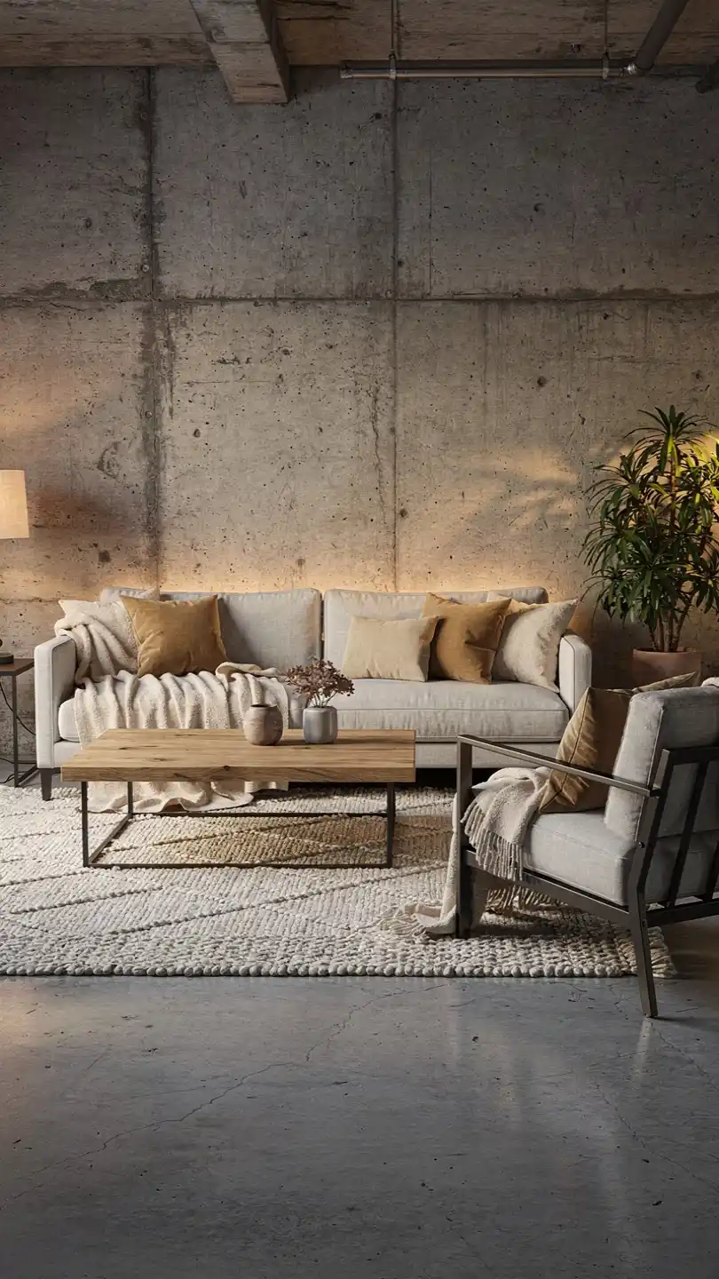 14 Living Room Decor Color Schemes for a Modern Look 15 Concrete Gray With Soft Accents For Industrial Cozy