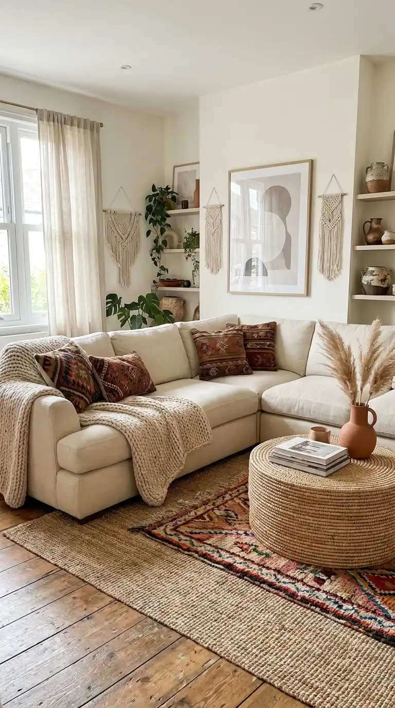 13 Living Room Decor Colorful Textiles and Pillows 10 Modern_Boho_Textured_Living_Room_202605230640