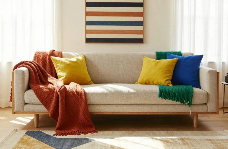 13 Living Room Decor Colorful Textiles and Pillows