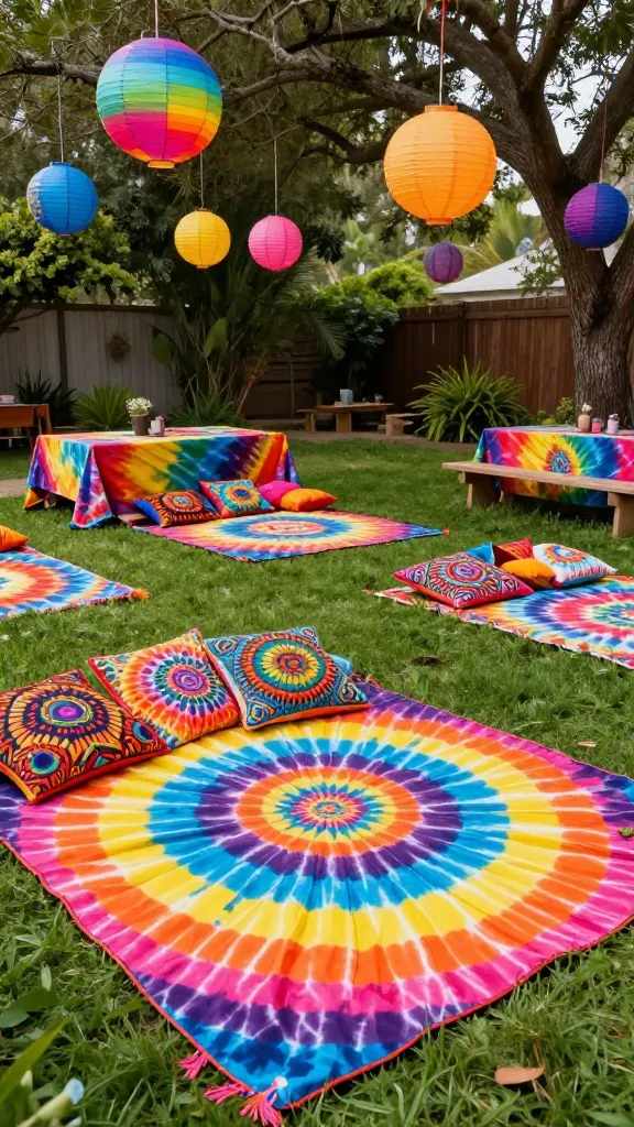9 Hippie Garden Party Ideas Under 50 Dollars 3 1. Psychedelic Tie-Dye Picnic Wonderland