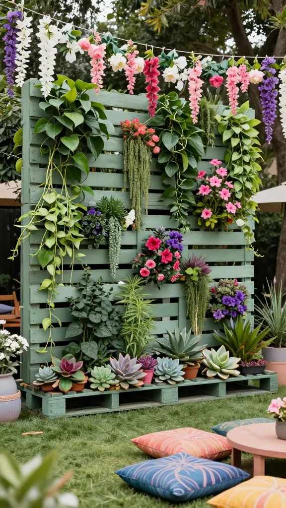 8 Modern Hippie Garden Party Ideas Backyard 4 2. Flower Power Garden With Living Wall Backdrop