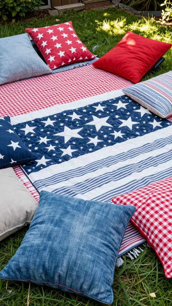 6 Easy 4th of July Ideas for Small Backyard Spaces That Pack a Big Punch 3 2. Vintage Picnic Blanket Lounge
