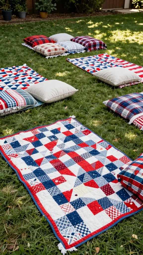 7 Stunning 4th of July Ideas on a Budget 4 3. Backyard Picnic Blanket Lounge