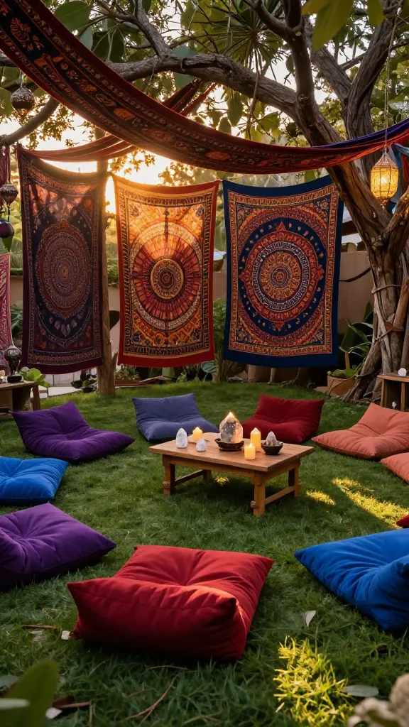 Vintage Hippie Garden Party Ideas 70s: 10 Groovy Outdoor Themes 8 6. Sunset Meditation Circle Sanctuary