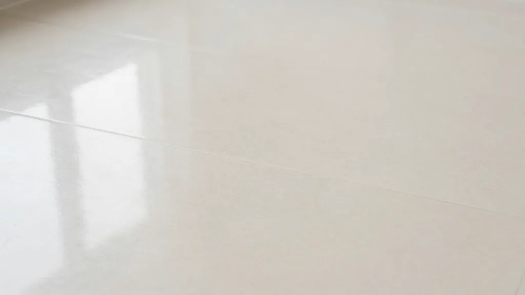How to Clean Vinyl Floors Without Ruining Them 4 Closeup of clean beige vinyl floor tiles reflecting light