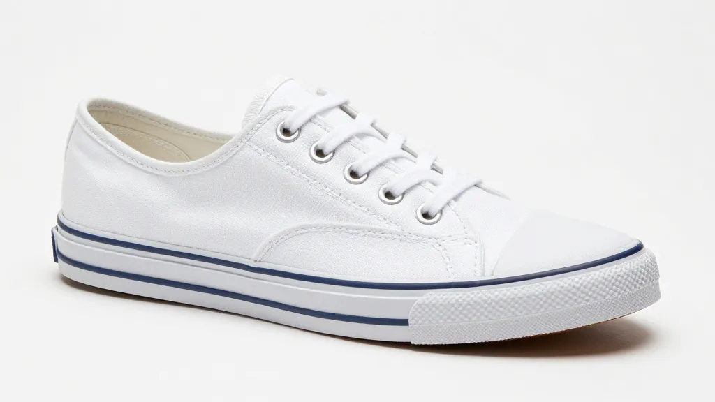 How to Clean White Shoes Like New in 10 Minutes 3 Single white canvas shoe with baking soda paste